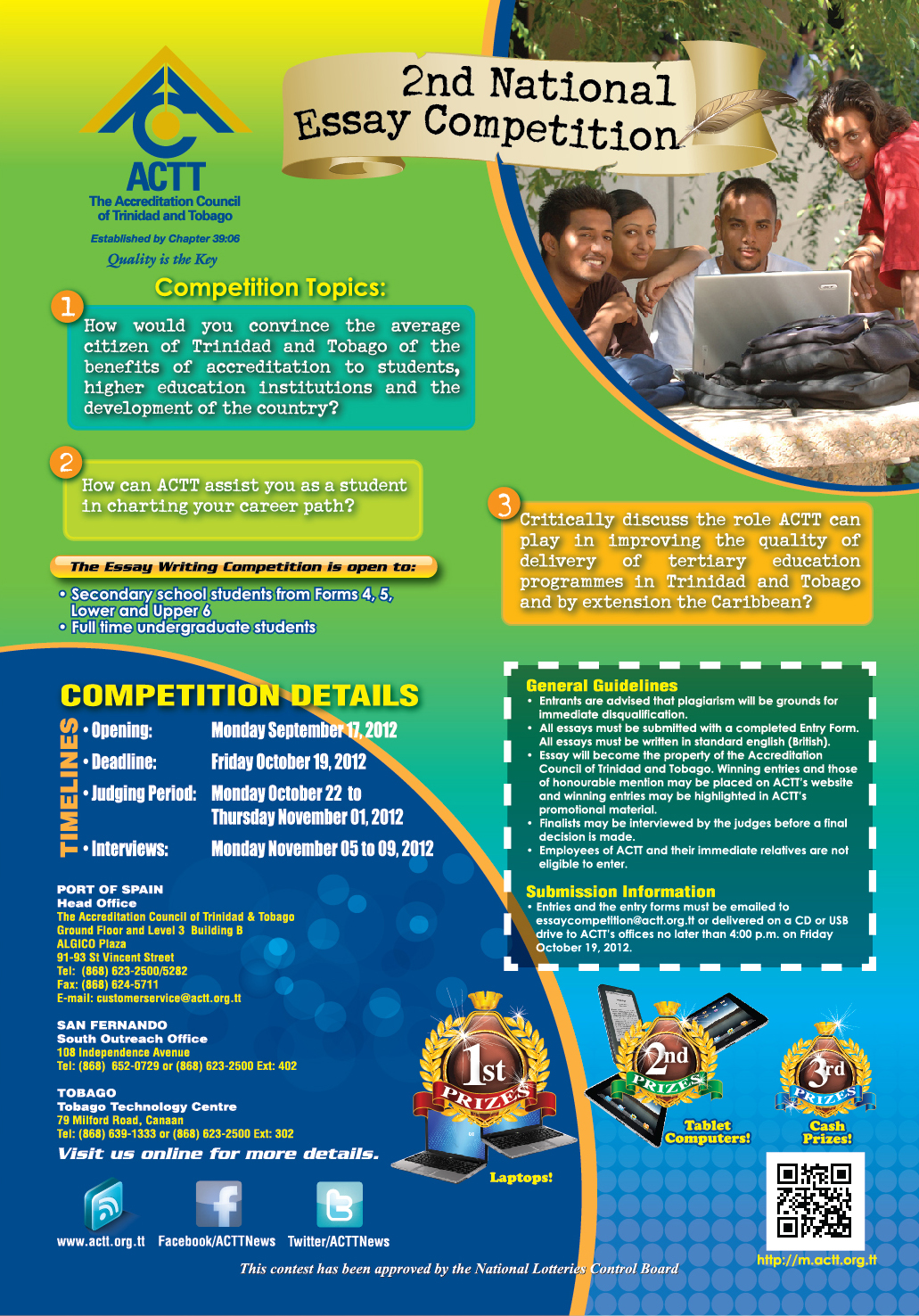 ACTT 2nd National Essay Writing Competition flyer